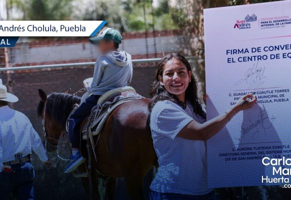 San Andrés Cholula fortalece rehabilitación con programa de equinoterapia
