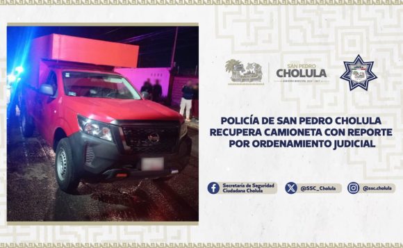 WhatsApp Image 2026-07-06 at 5.01.02 PM (1) Policía de San Pedro Cholula recupera camioneta con reporte por ordenamiento judicial