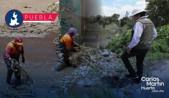 Ayuntamiento de Puebla limpia barrancas y vasos reguladores para evitar inundaciones