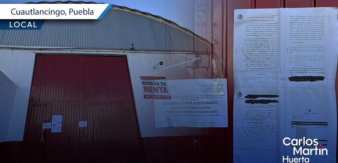 Catea FGR bodega por secuestro y delincuencia organizada en Cuautlancingo
