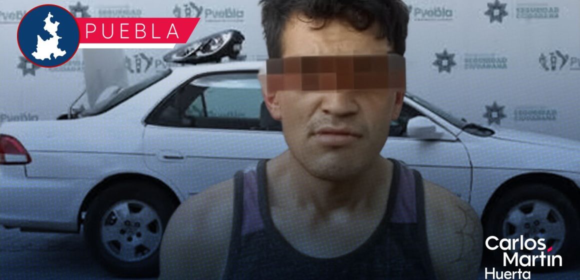 Detienen a sujeto por robo de autopartes en Puebla; pertenecía a la banda del carro blanco