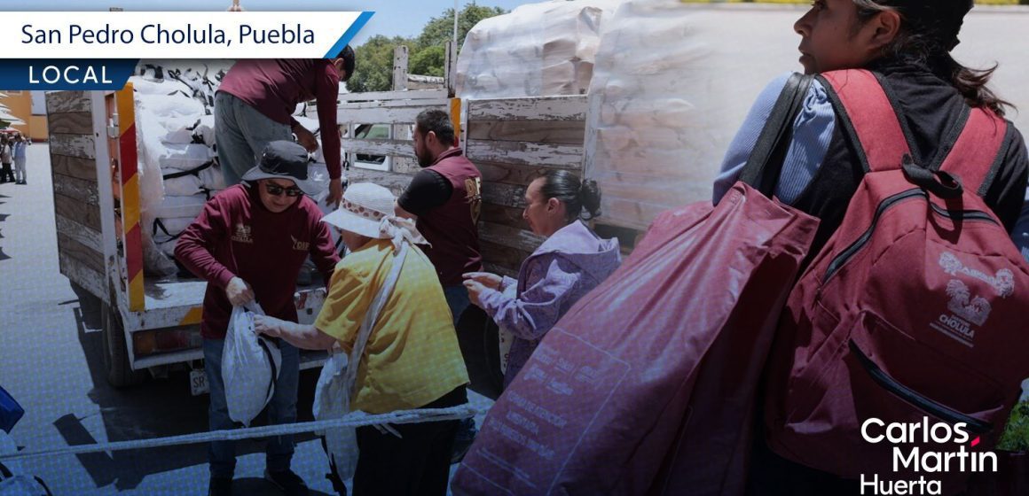 Entrega de apoyos alimentarios en San Pedro Cholula: Benefician a familias con más de 1,900 despensas