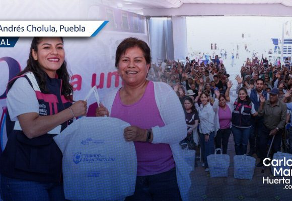 Realizan la segunda entrega de apoyos alimentarios en San Andrés Cholula