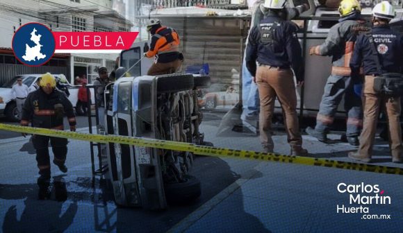 Camionetas protagonizan accidente en Loma Bella; hay 5 lesionados tras volcadura