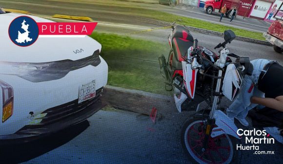 Atropellan a motociclista en la 11 Sur; responsable emprendió la huida