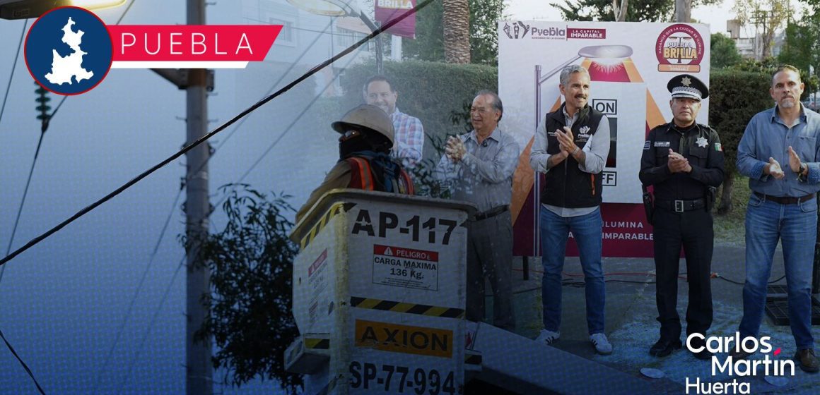 Puebla Brilla: Modernizan alumbrado público en la colonia Reforma