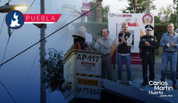 Puebla Brilla: Modernizan alumbrado público en la colonia Reforma