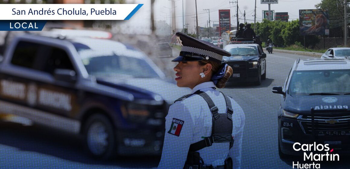 Despliegan operativo de seguridad en San Andrés Cholula por periodo de vacaciones