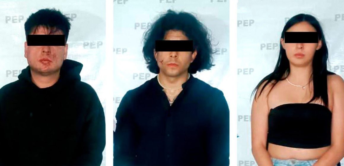 Tres detenidos tras persecución en el Centro de Puebla; SSP asegura armas, marihuana y cristal