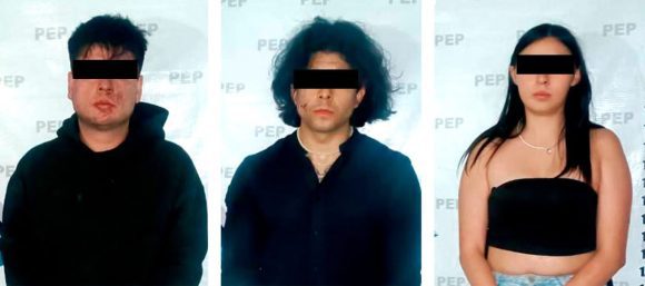 Tres detenidos tras persecución en el Centro de Puebla; SSP asegura armas, marihuana y cristal