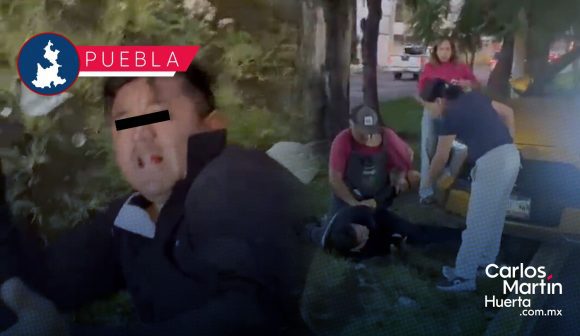 Pobladores detienen a asaltante en la colonia El Carmen Huexotitla; entregó teléfonos y hasta una laptop