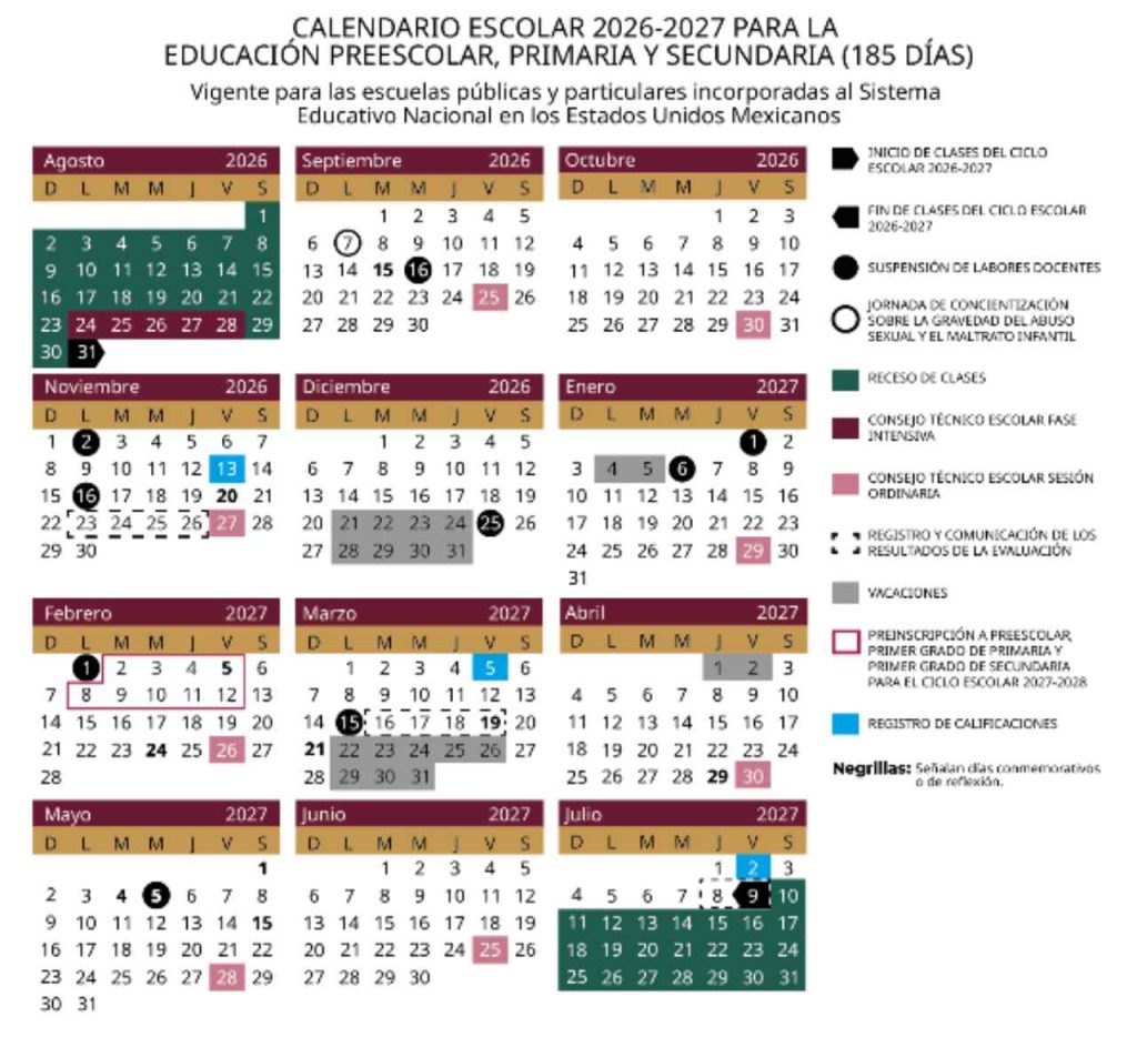 calendario escolar sep 2026 2026
