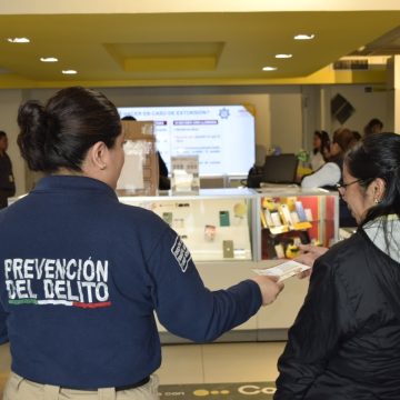 Refuerzan acciones de prevención de la extorsión en el sector comercial de San Pedro Cholula