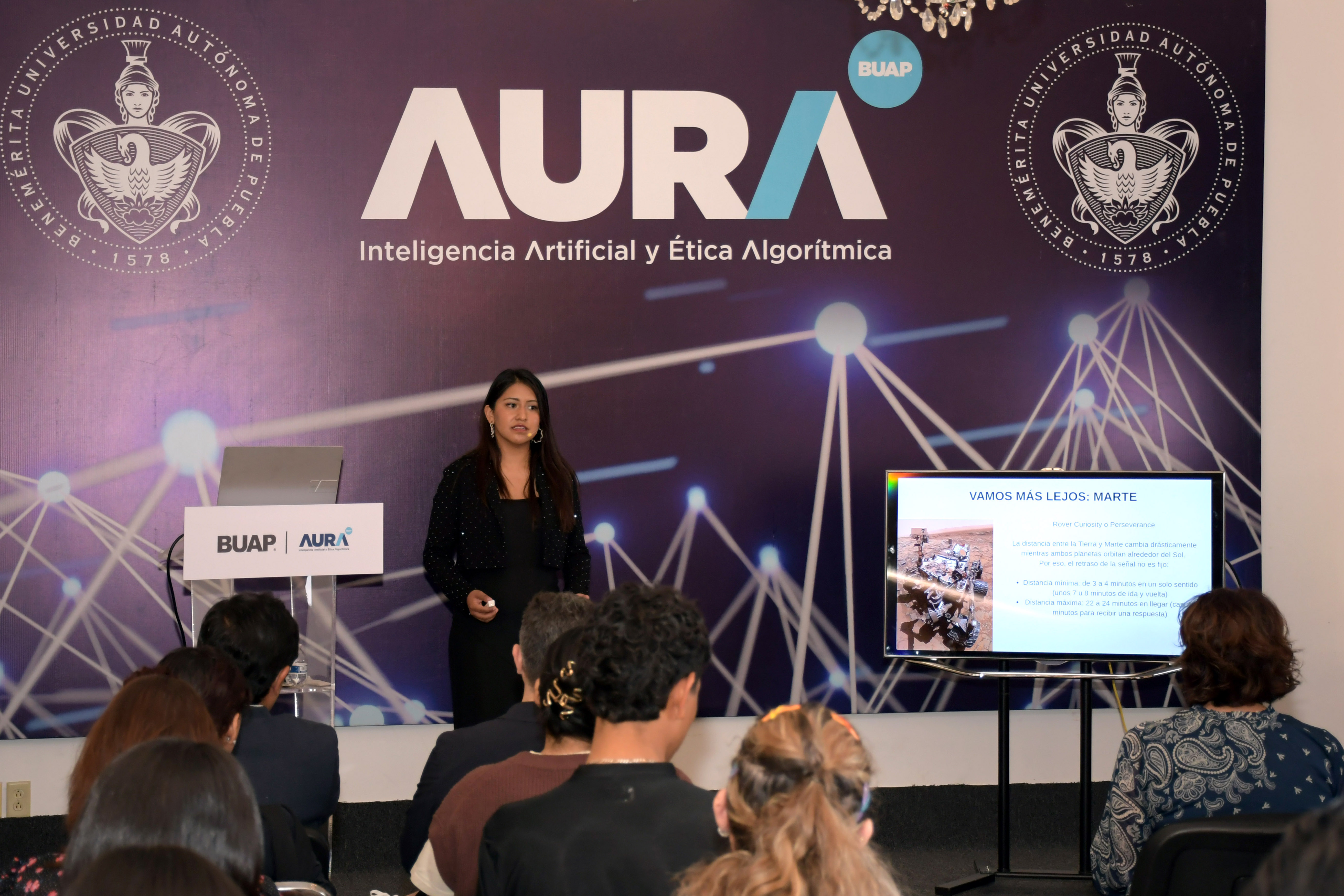 BUAP conferencia IA IA y ética en el espacio profundo: Cecilia Torres Perea dicta conferencia en la BUAP