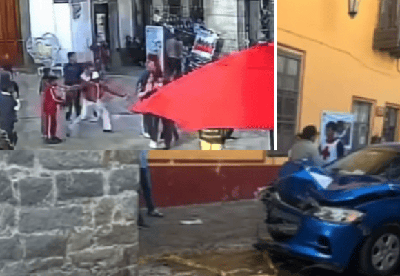 Vehículo embiste mesas exteriores en el Andador Benito Juárez en Zacatlán; hay varios lesionados