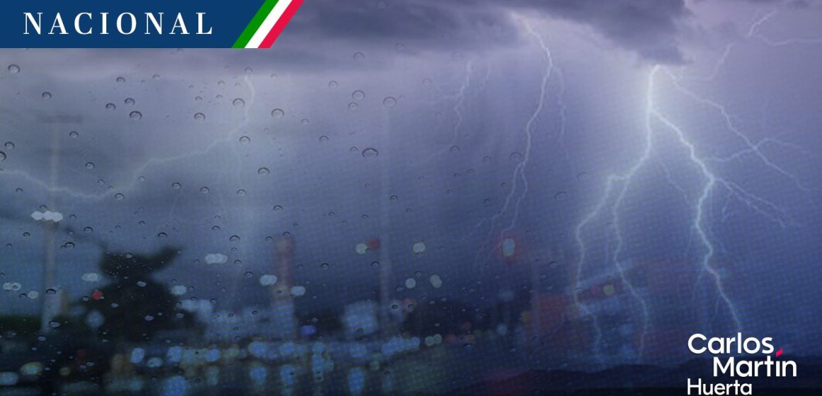 Lluvias - Tormenta eléctrica Se prevén lluvias intensas en 12 estados por onda tropical 25 y monzón mexicano