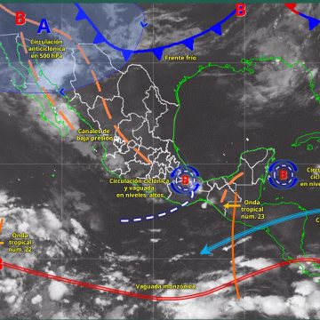 Onda Tropical 23 y monzón desatan lluvias intensas en 11 estados; avistan nuevo frente frío
