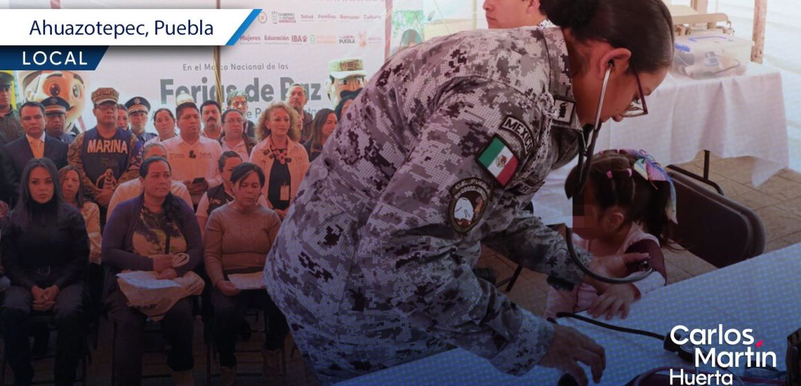 Salud y prevención llegan a Ahuazotepec con apoyo de Marina y Defensa
