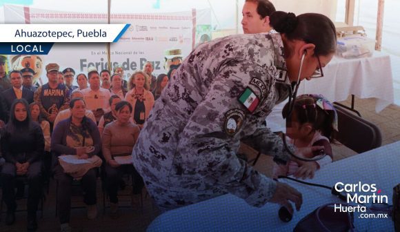 Salud y prevención llegan a Ahuazotepec con apoyo de Marina y Defensa