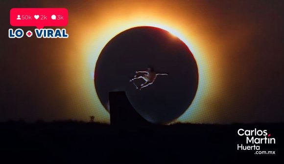 Skater Danny León - eclipse total Skater español Danny León realiza truco perfecto durante el eclipse total