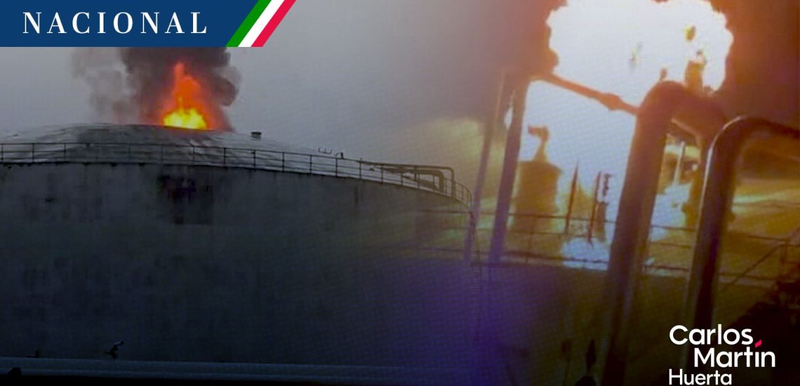 Tormenta eléctrica desata incendio en instalaciones de Pemex en Coatzacoalcos