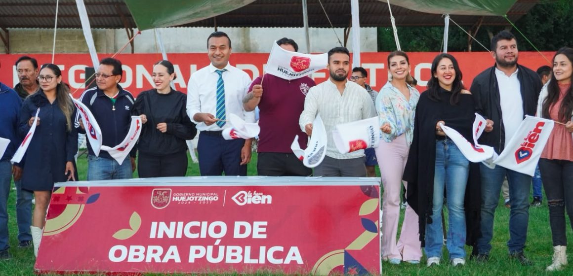 Dan banderazo de inicio a rehabilitación de unidad deportiva en Huejotzingo