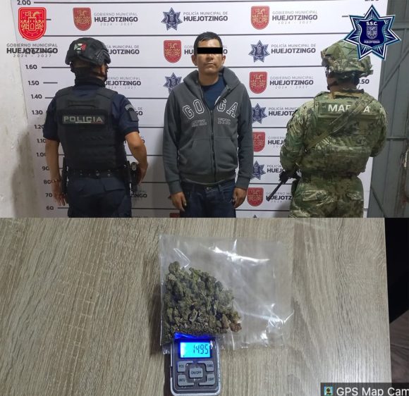 Detienen a tres sujetos por delitos contra la salud y lesiones en Huejotzingo