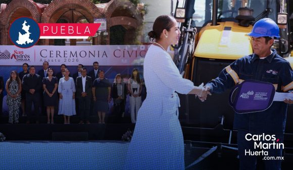 Lupita Cuautle encabeza acto cívico en San Andrés Cholula: entrega equipamiento, reconoce a jóvenes deportistas