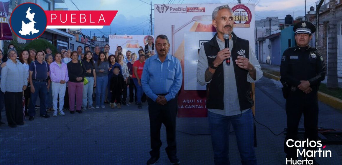Con “Puebla Brilla”, modernizan el alumbrado público en Galaxia Bosques de Amalucan al 100% LED
