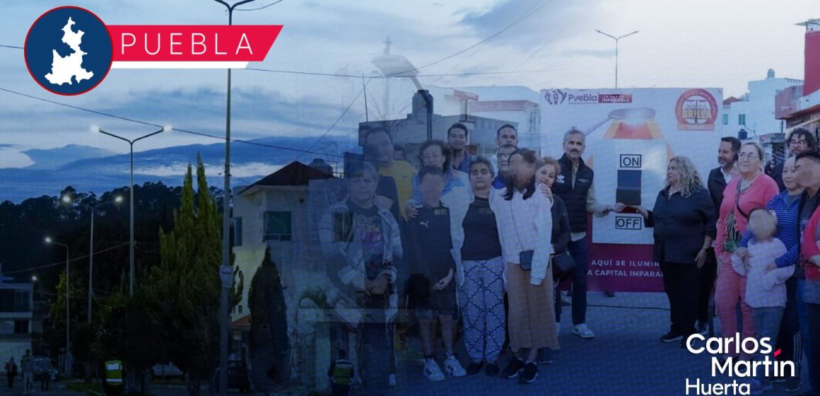 Con “Puebla Brilla”, modernizan el 100% de alumbrado público en Hacienda Los Capulines II