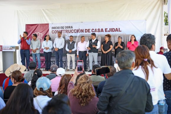 Omar Muñoz inicia construcción de nueva Casa Ejidal en Cuautlancingo
