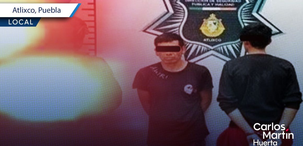 Cae adulto y menor de edad con droga en Atlixco