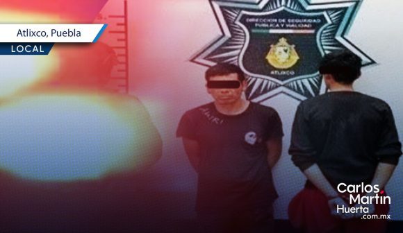 Cae adulto y menor de edad con droga en Atlixco