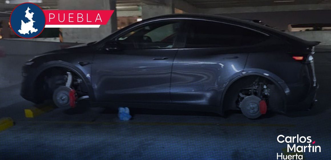 Roban llantas a camioneta Tesla en estacionamiento privado de Sonata