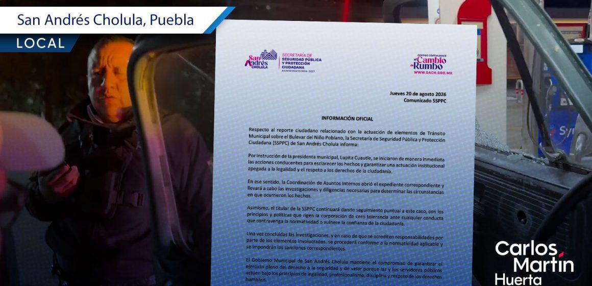 Abren expediente tras persecución en la Vía Atlixcáyotl: San Andrés Cholula investiga a elementos de tránsito
