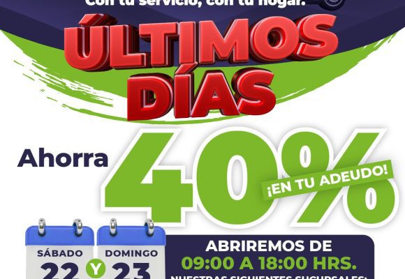 “Regularízate” con ahorro del 40% en su adeudo de agua y 100% en recargos
