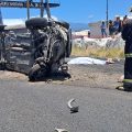 Muere pareja de adultos mayores tras choque y volcadura en la Puebla-Tehuacán