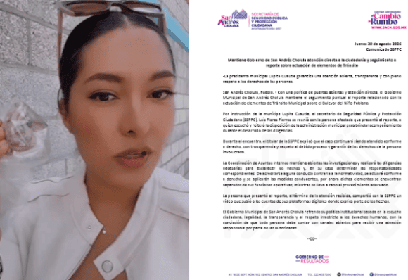 Mantiene Gobierno de San Andrés Cholula atención directa a la ciudadanía y seguimiento a reporte sobre actuación de elementos de Tránsito