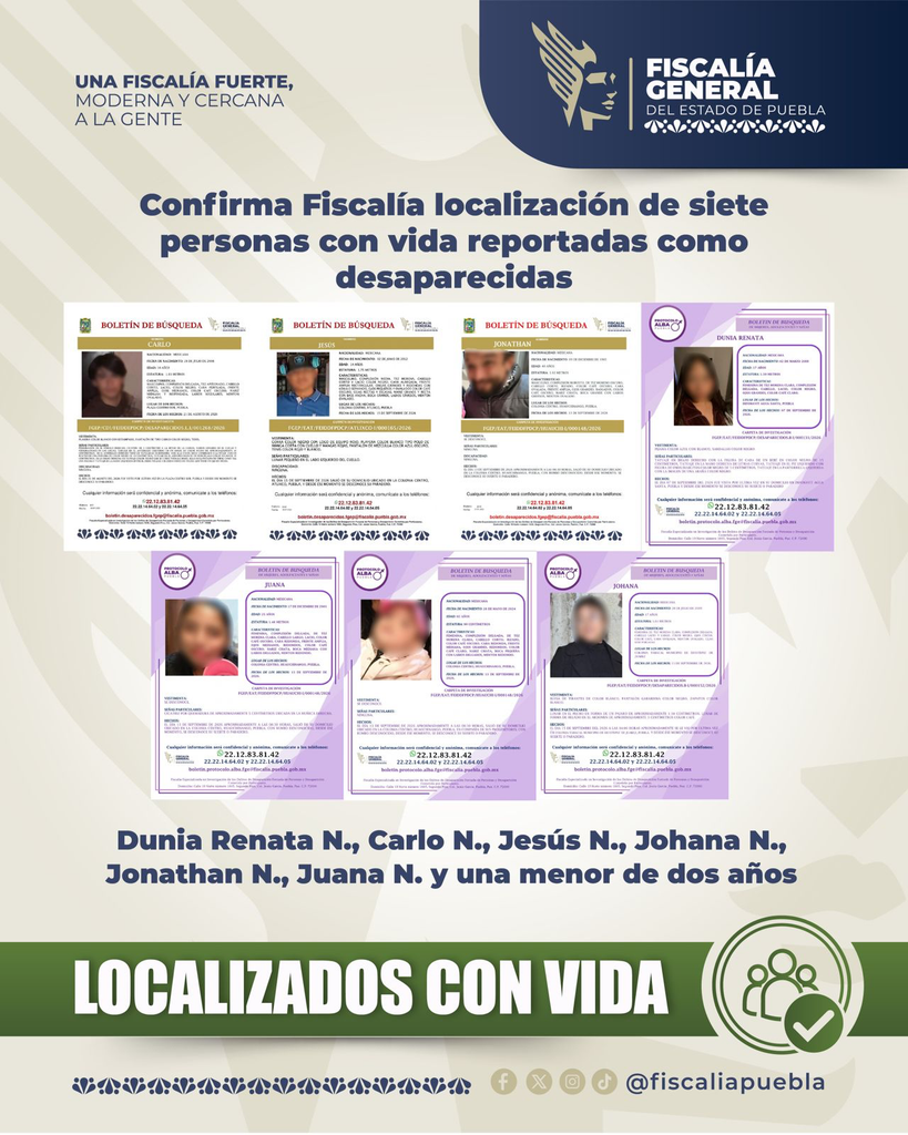 FGE Puebla localiza con vida a siete personas reportadas como desaparecidas 1 491