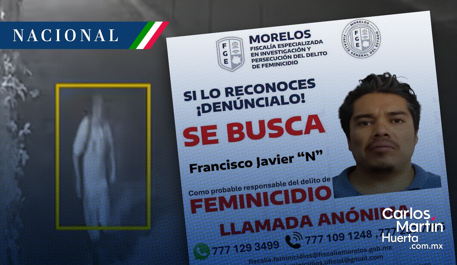 Difunden rostro de presunto feminicida de la estudiante española Claudia Tacoronte