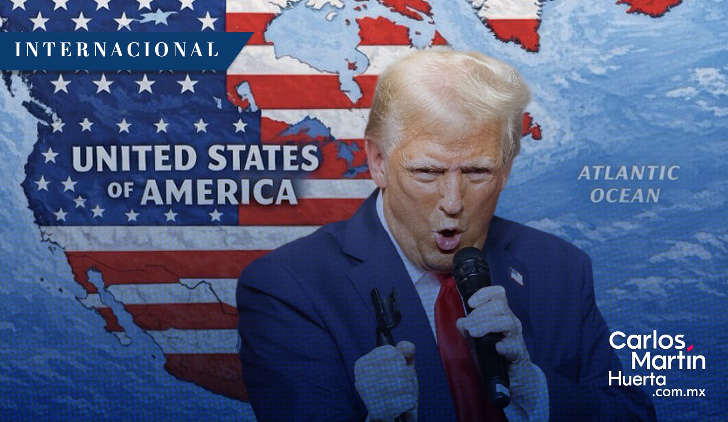 Donald Trump - mapa bandera Estados Unidos Trump publica mapa con México cubierto por la bandera de EE. UU.