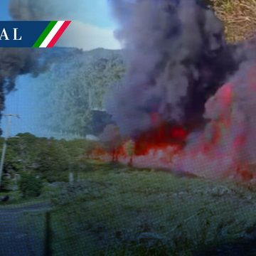 Explota pipa sobre la autopista Perote-Xalapa a la altura de Tlacolulan