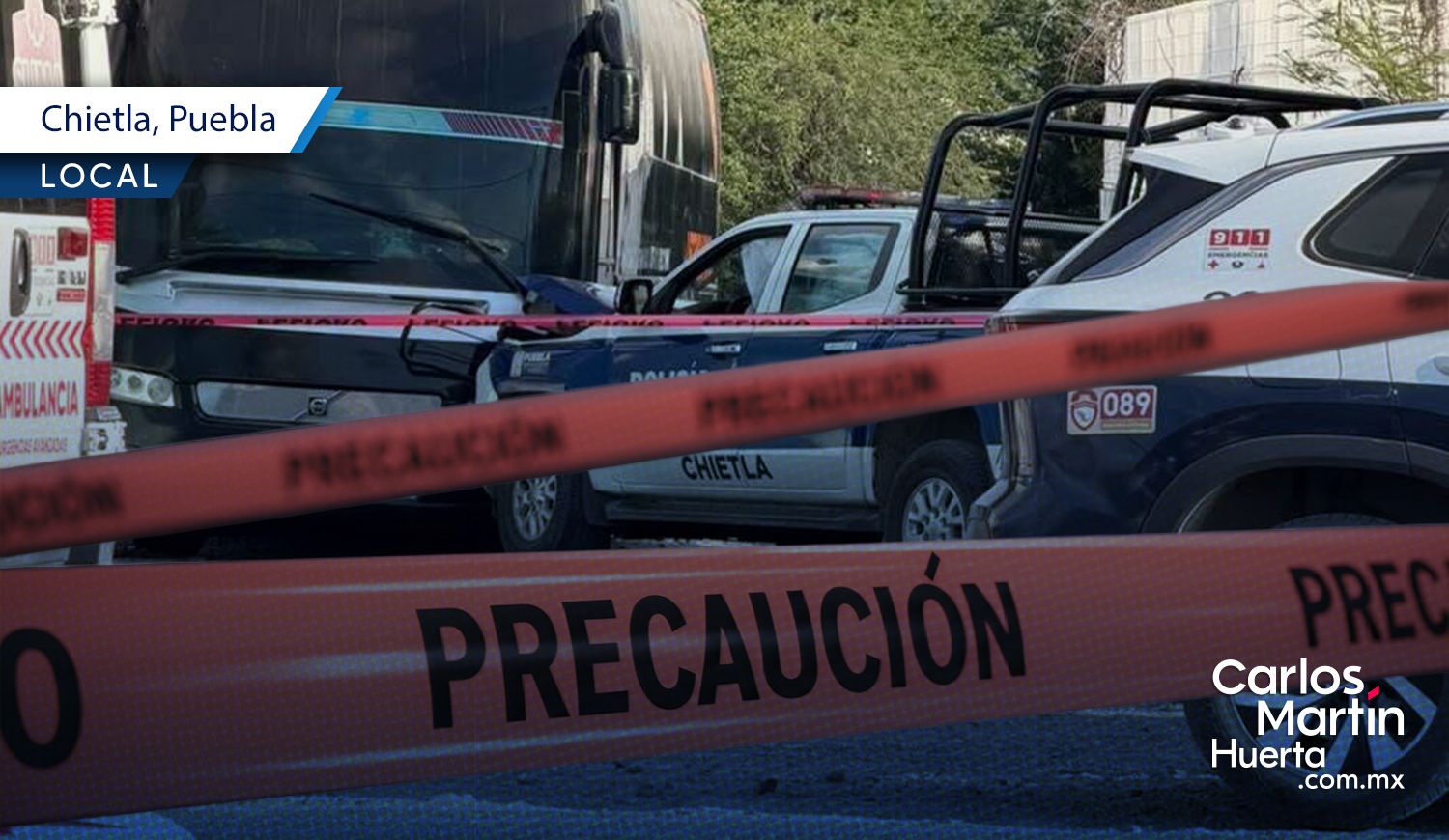 PHOTO-2026-09-14-13-11-01 Unidad de la Policía Municipal de Chietla colisiona tras perder el control en Atencingo