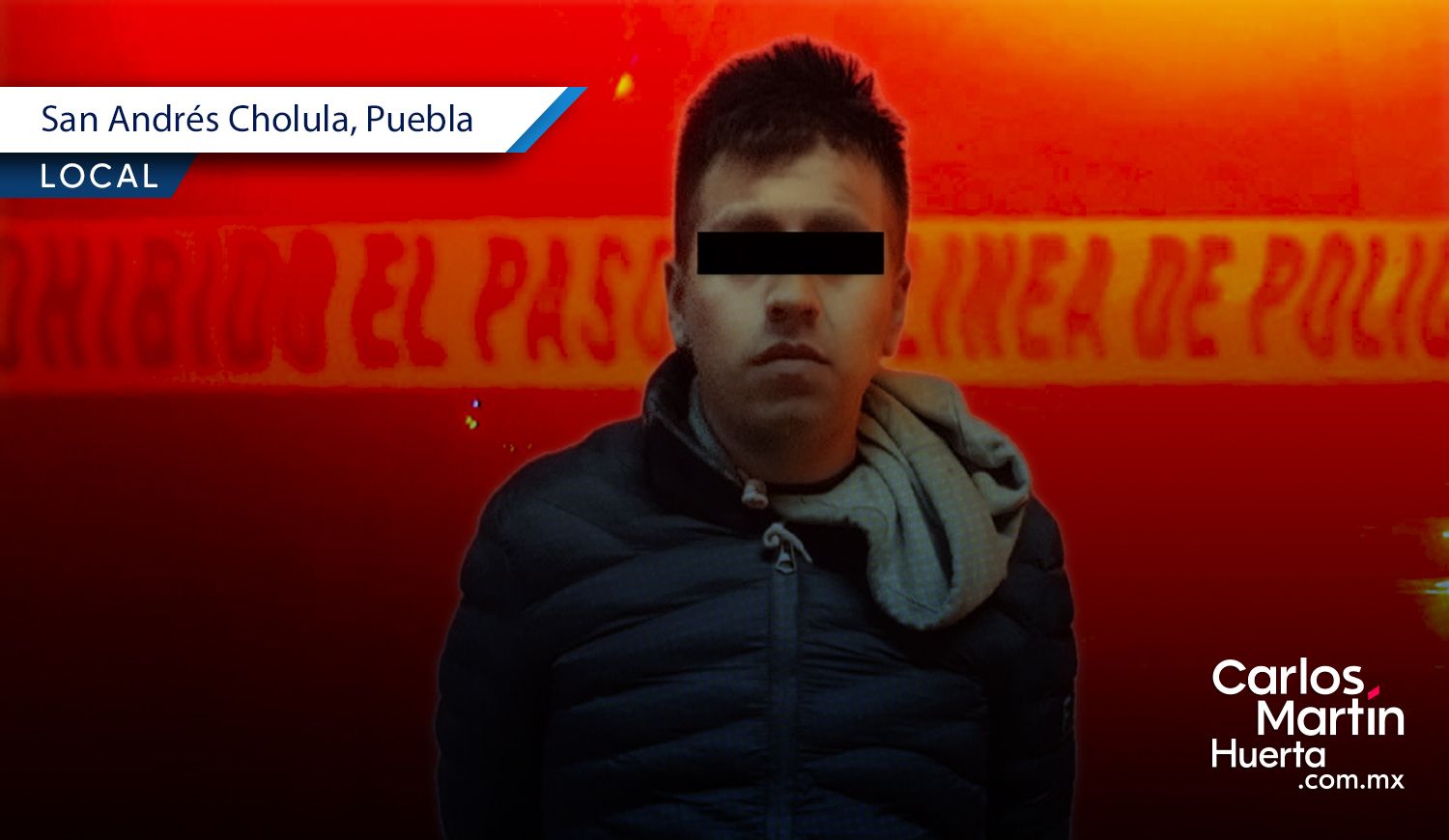 Capturan a presunto asaltante de casas tras persecución en San Andrés Cholula