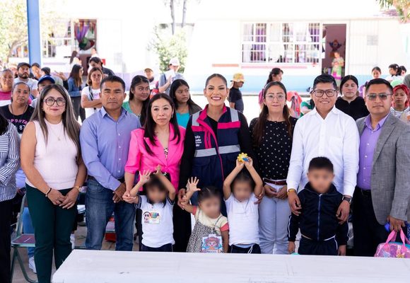 Destina Lupita Cuautle obra para mejorar la seguridad de preescolar en inspectoría Concepción La Cruz