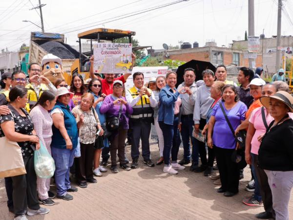 pavimentacón Rehabilitan Avenida 16 de Septiembre en Puebla; reportan 45% de avance