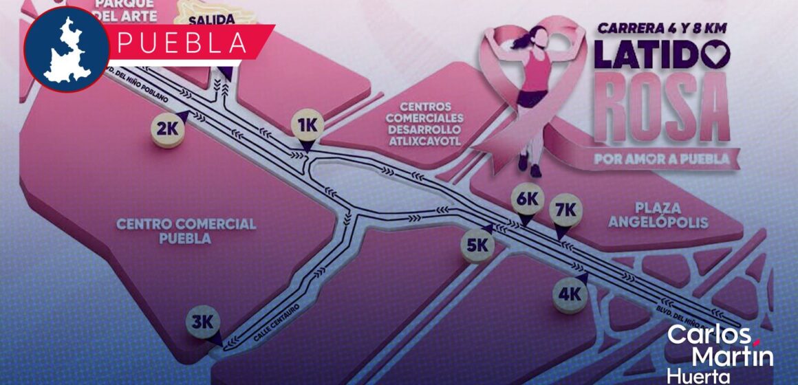 Anuncian cierres viales por la carrera nocturna "Latido Rosa" 2026
