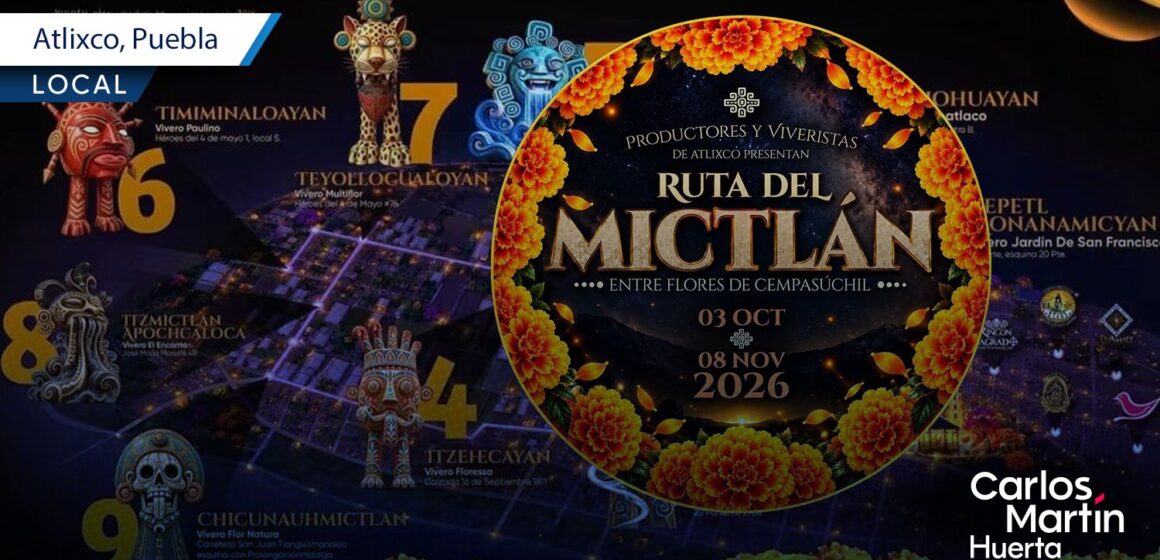 Atlixco presenta La Ruta del Mictlán 2026 con figuras monumentales de los nueve niveles del inframundo