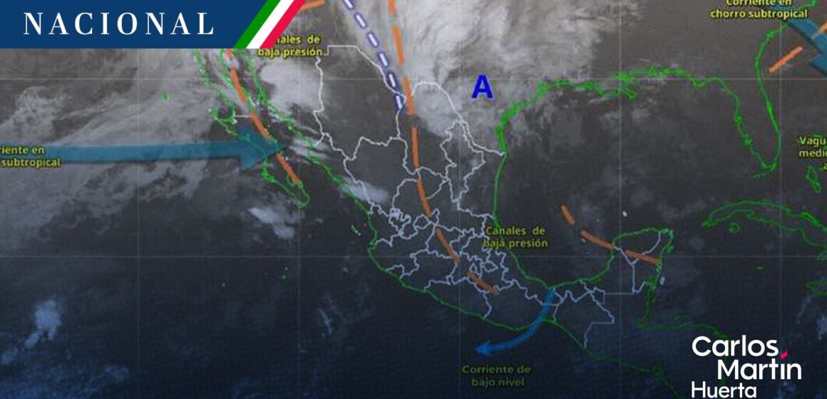 Canales de baja presión provocarán lluvias en 27 estados del país