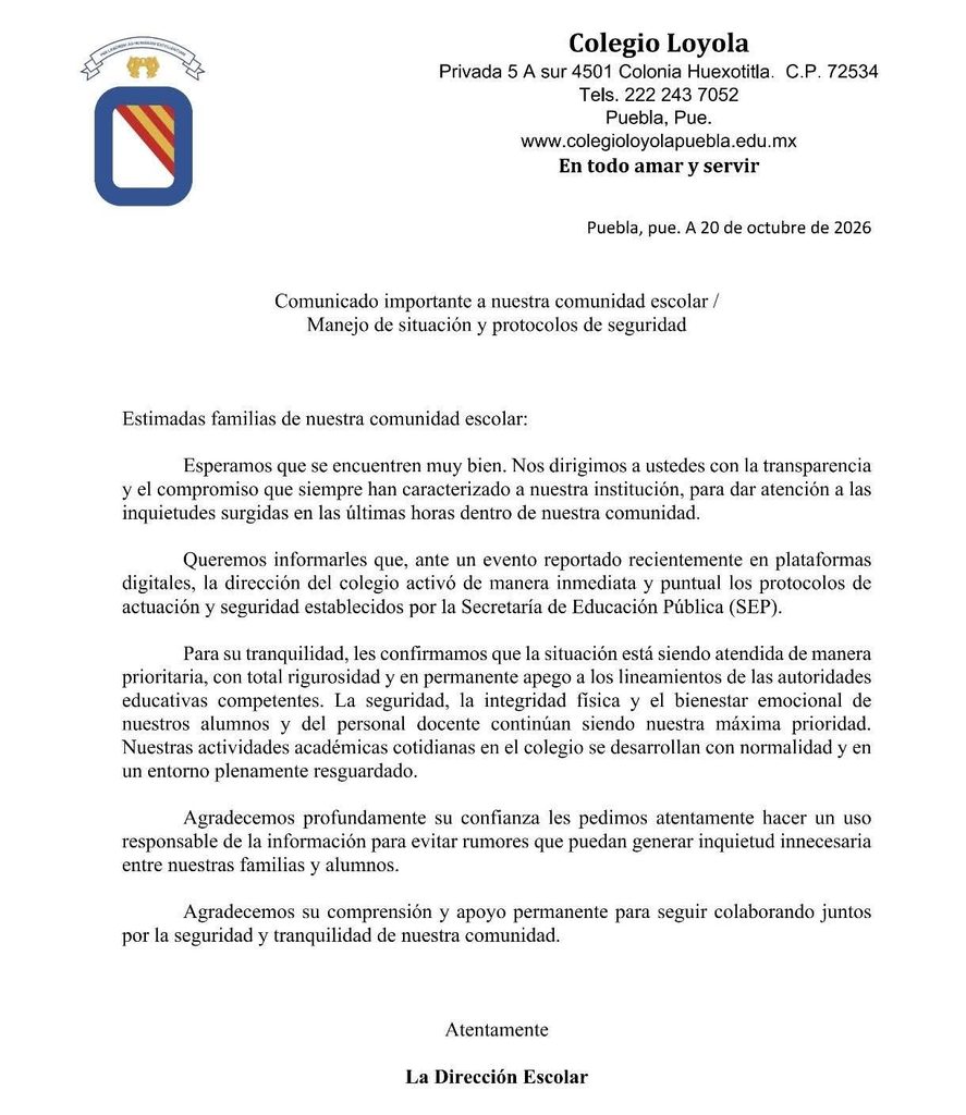 Comunicado Colegio Loyola